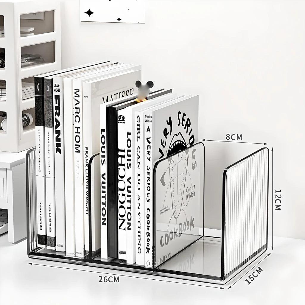 Desktop Transparent Book Stand Holder - Thickened Acrylic Organizer