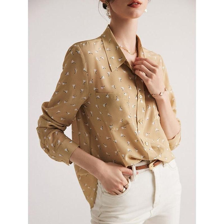 Elegant Silk Printed Blouse