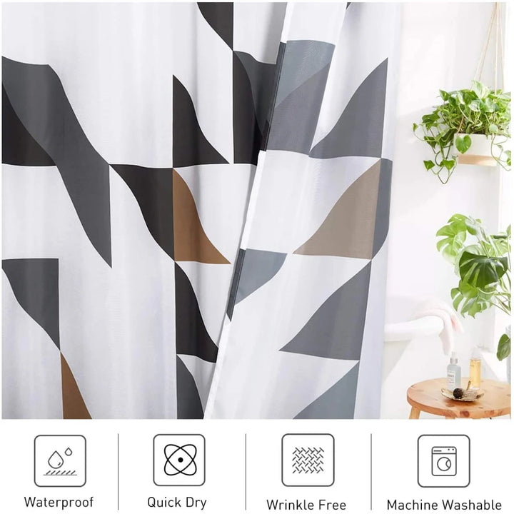 Geometric Print Waterproof Shower Curtain