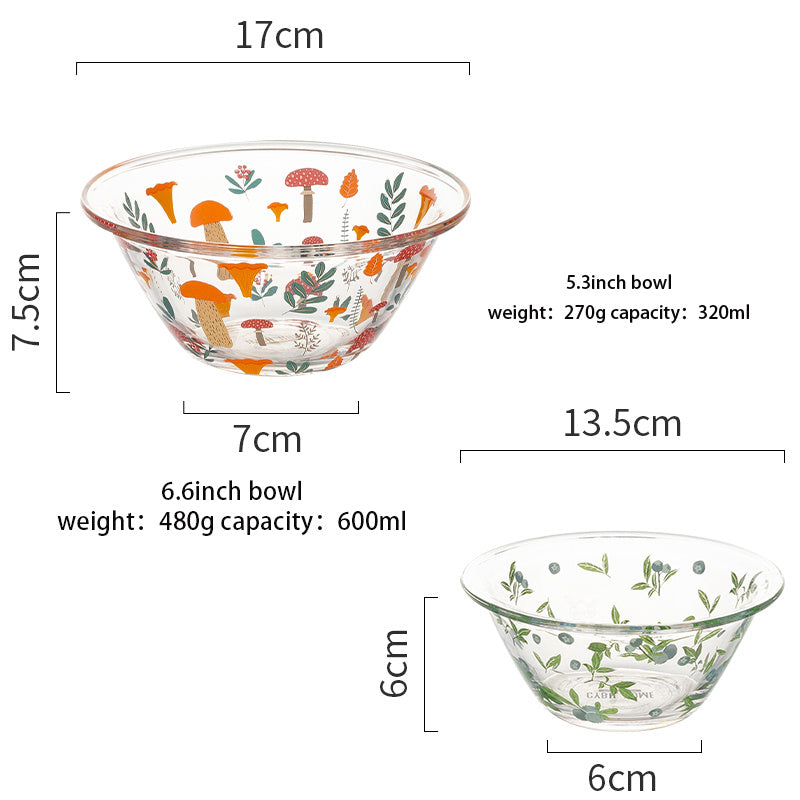 Transparent Glass Bowl Cute Home Salad Fruit Bowl