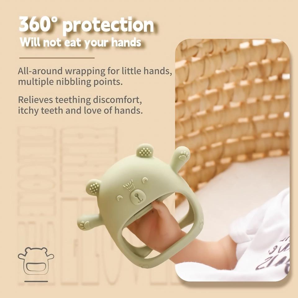 Bear Silicone Baby Teether Glove