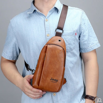 Leather sports running mobile phone bag