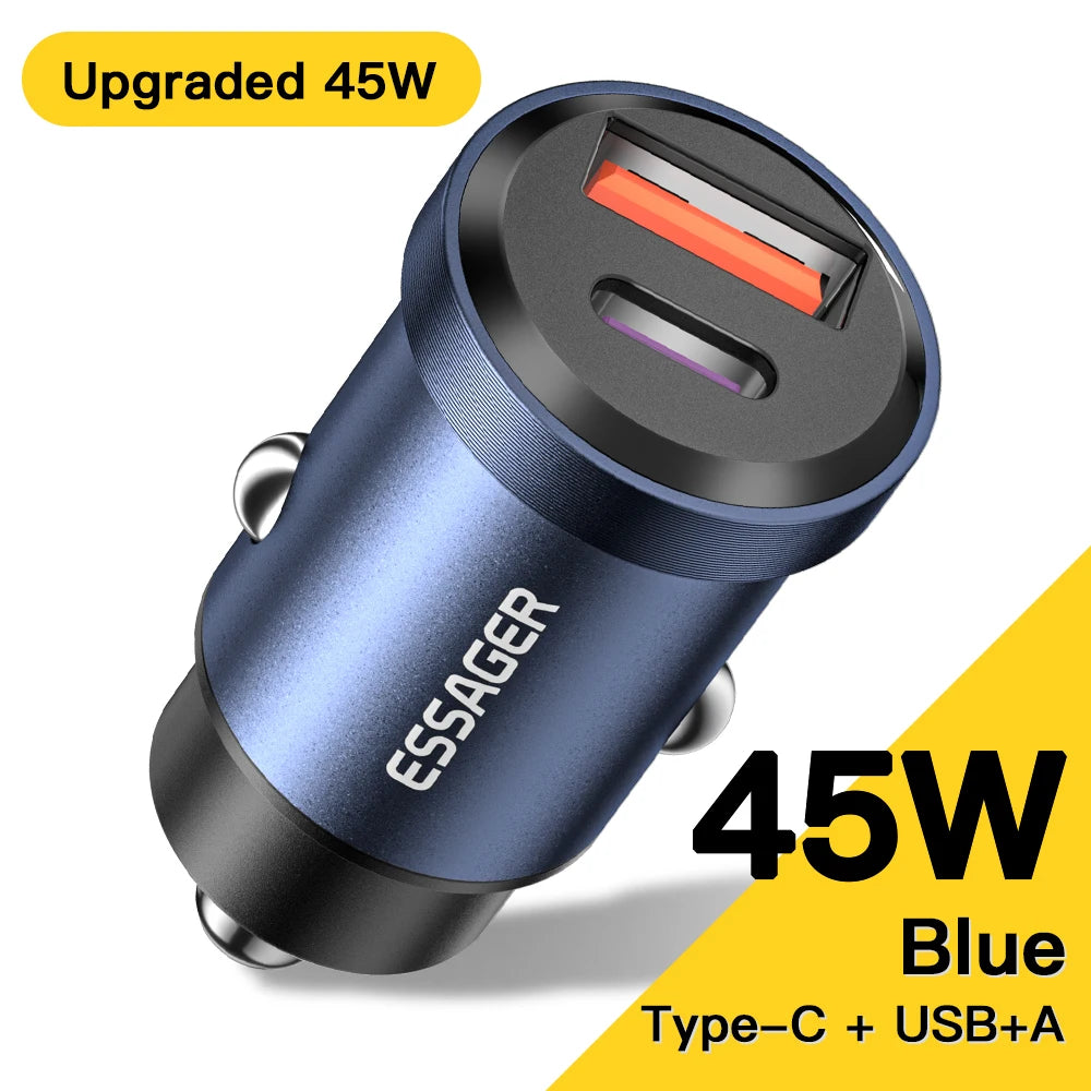 30W/45W Dual USB Car Charger with Fast Charging for iPhone and Android