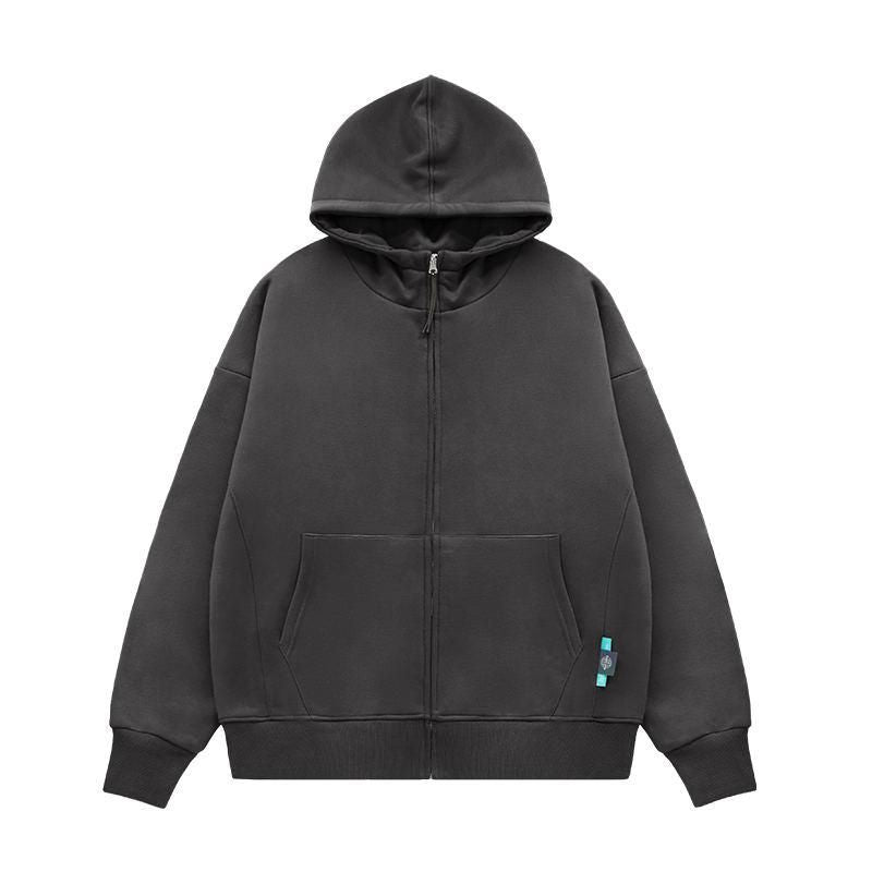 Unisex Fleece Lined Oversized Zip Up Hoodie