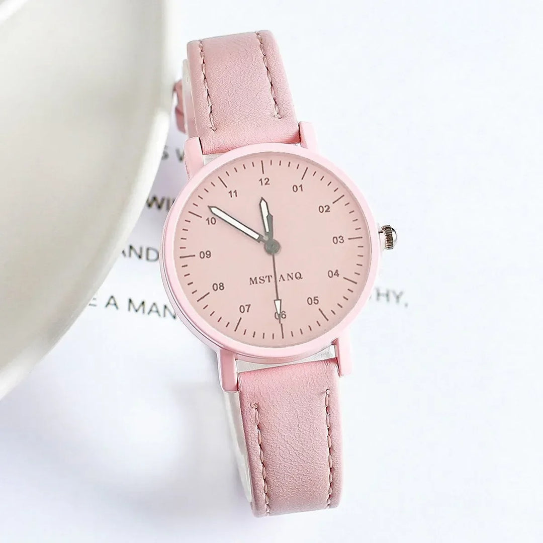 Luxury Quartz Women's Watch with Vegan Leather Strap - Waterproof and Elegant