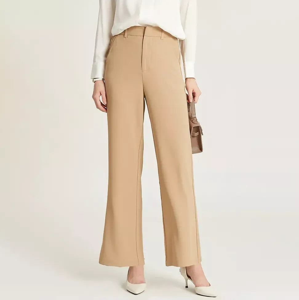 Elegant Office Lady Straight Trousers