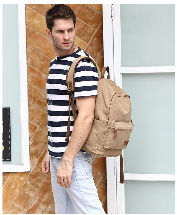 Factory Direct Sale Men's Backpack Retro Canvas Computer Bag Large Capacity Men's Leisure Travel Backpack