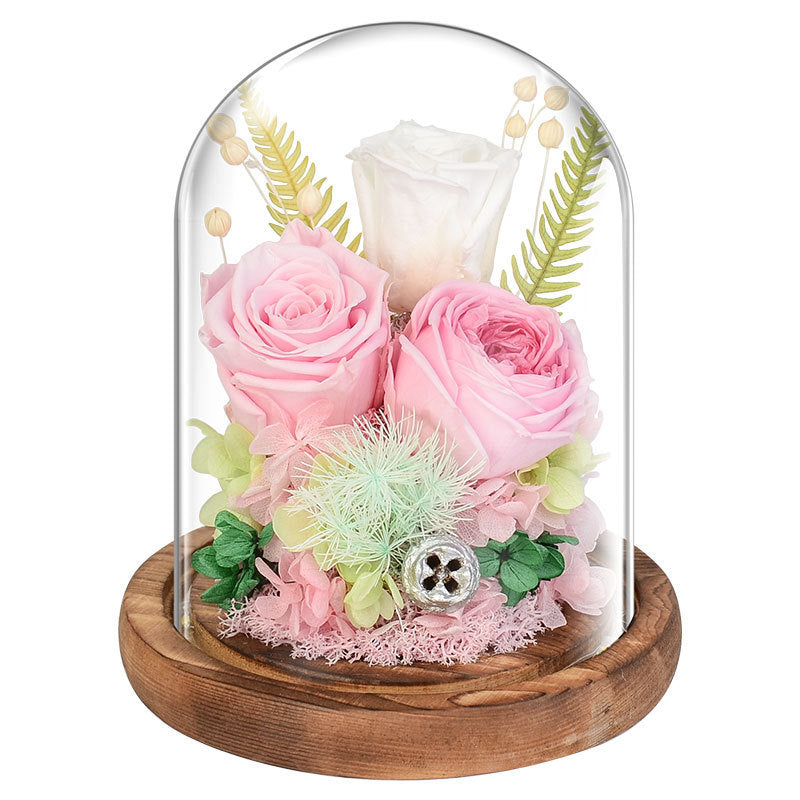 Valentine's Day Eternal Dried Flower Rose Glass Cover