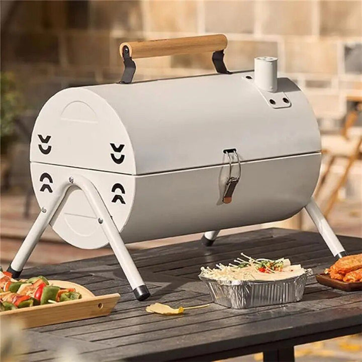 Portable Dual Cooking Area Charcoal Grill – Smoke-Free, Easy Carry BBQ for Outdoor Adventures