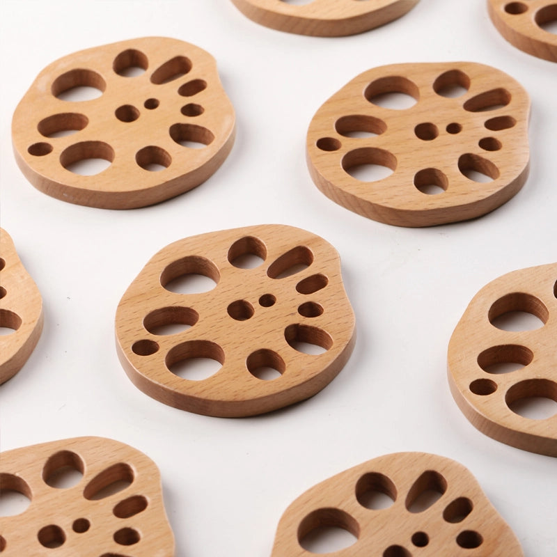 Beechwood Lotus Root Shape Drink Mat