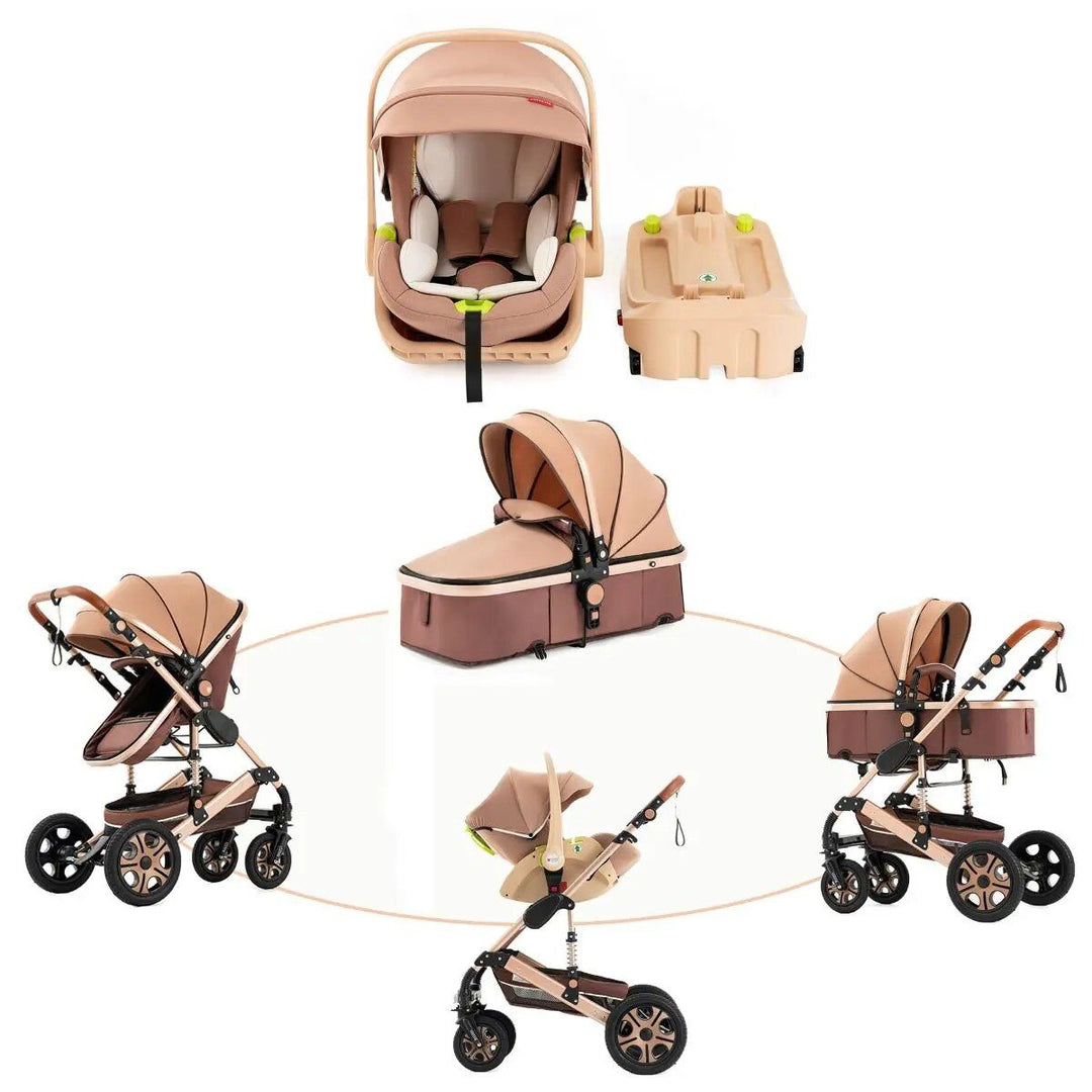 5-IN-1 Luxury Travel Baby Stroller with Car Seat Portable, Foldable, and Durable