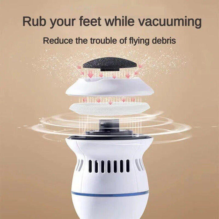 Rechargeable Electric Foot Grinder with Vacuum: USB, Dual-Speed, 6 Grinding Heads