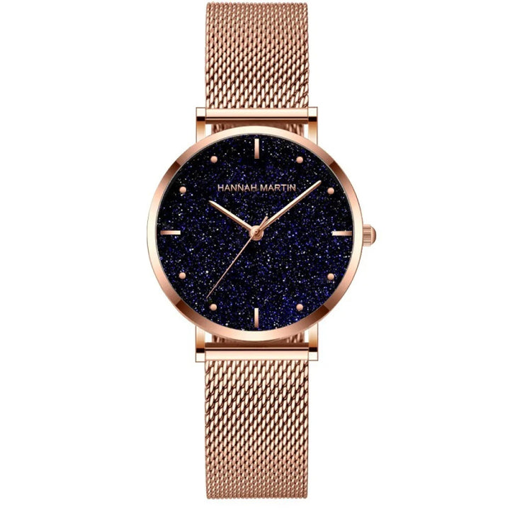 36mm Rose Gold Minimalist Women's Quartz Watch with Waterproof Design