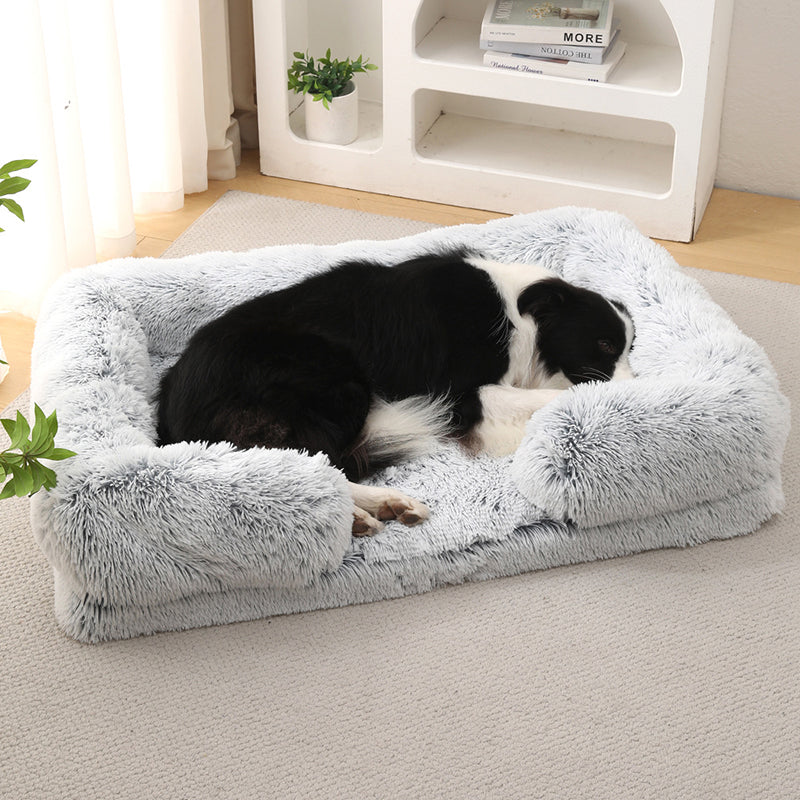 Cozy Winter Plush Dog Bed