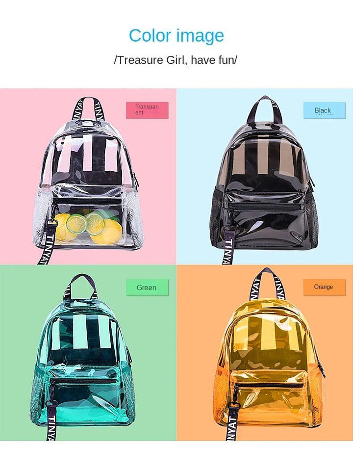 Chic Transparent Jelly Backpack - Waterproof, Fashion-Forward PVC Design for Women