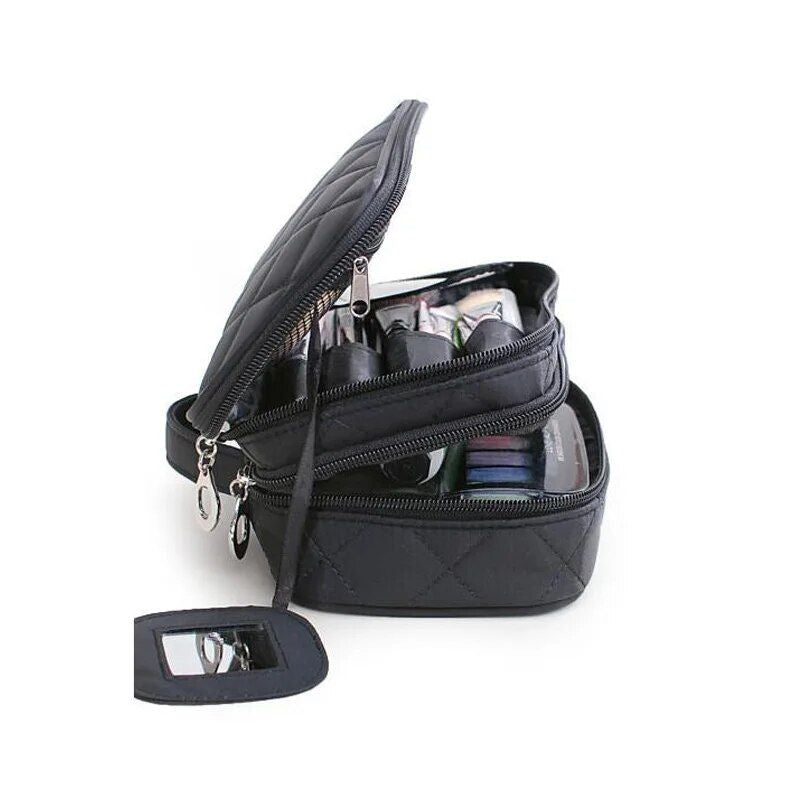 Fashionable Travel Cosmetic Organizer Bag: Professional Makeup and Toiletry Storage Case