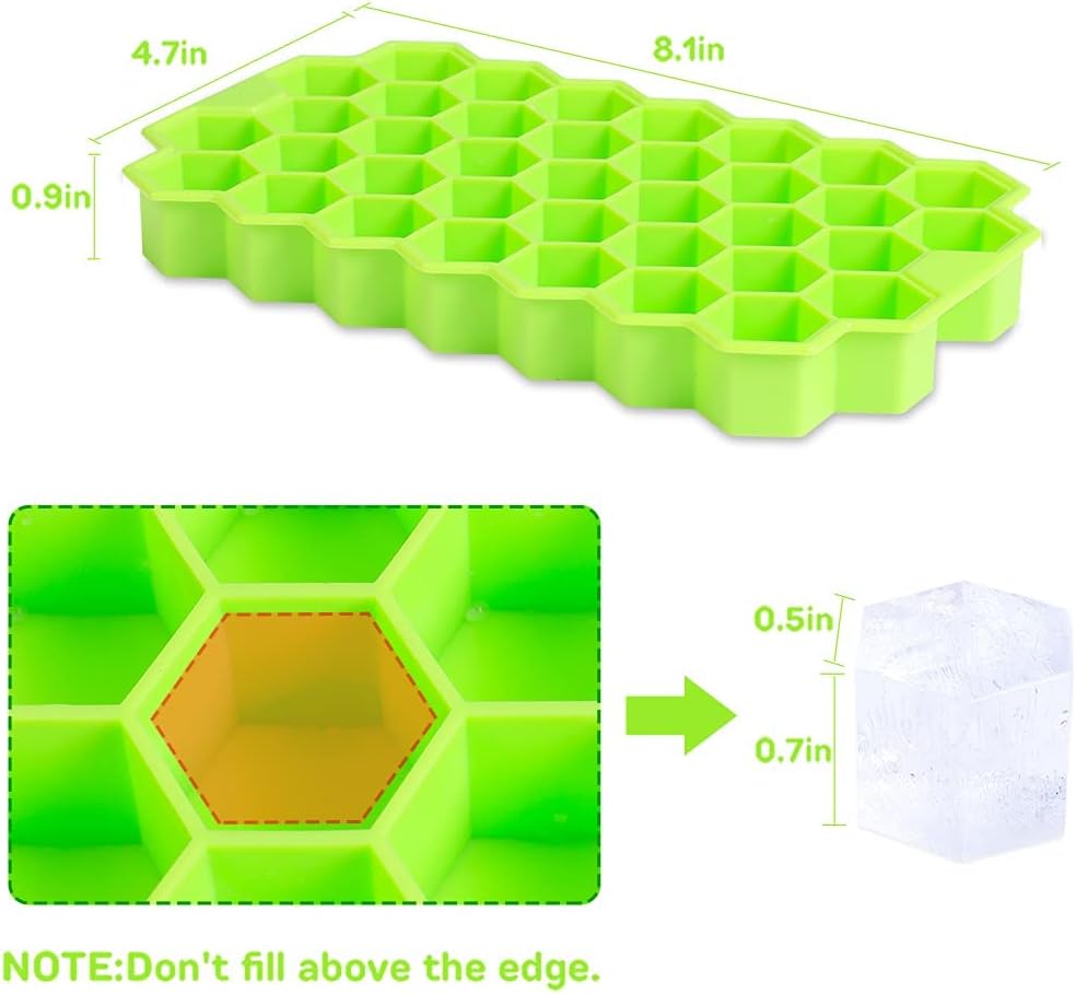 37-Cavity Honeycomb Silicone Ice Cube Tray