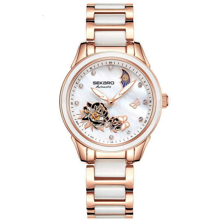 Fashion fashion hollow-out lady automatic mechanical watch