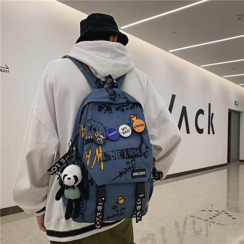 Large Capacity Fashion Outdoor Casual Graffiti Backpack