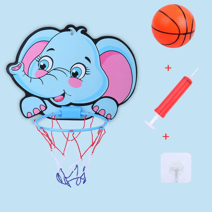 Kids Cartoon Animal Basketball Hoop Kit