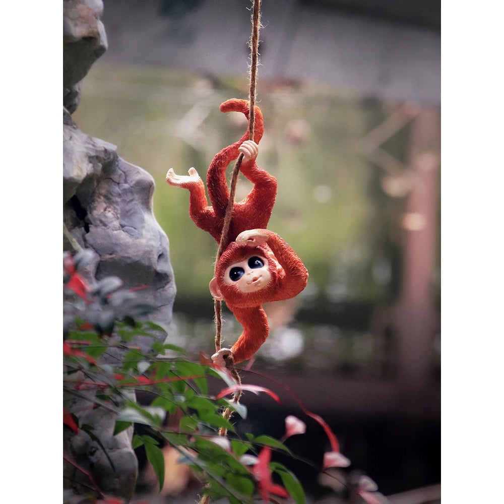 Charming Resin Squirrel and Monkey Swing Ornaments for Garden Decor