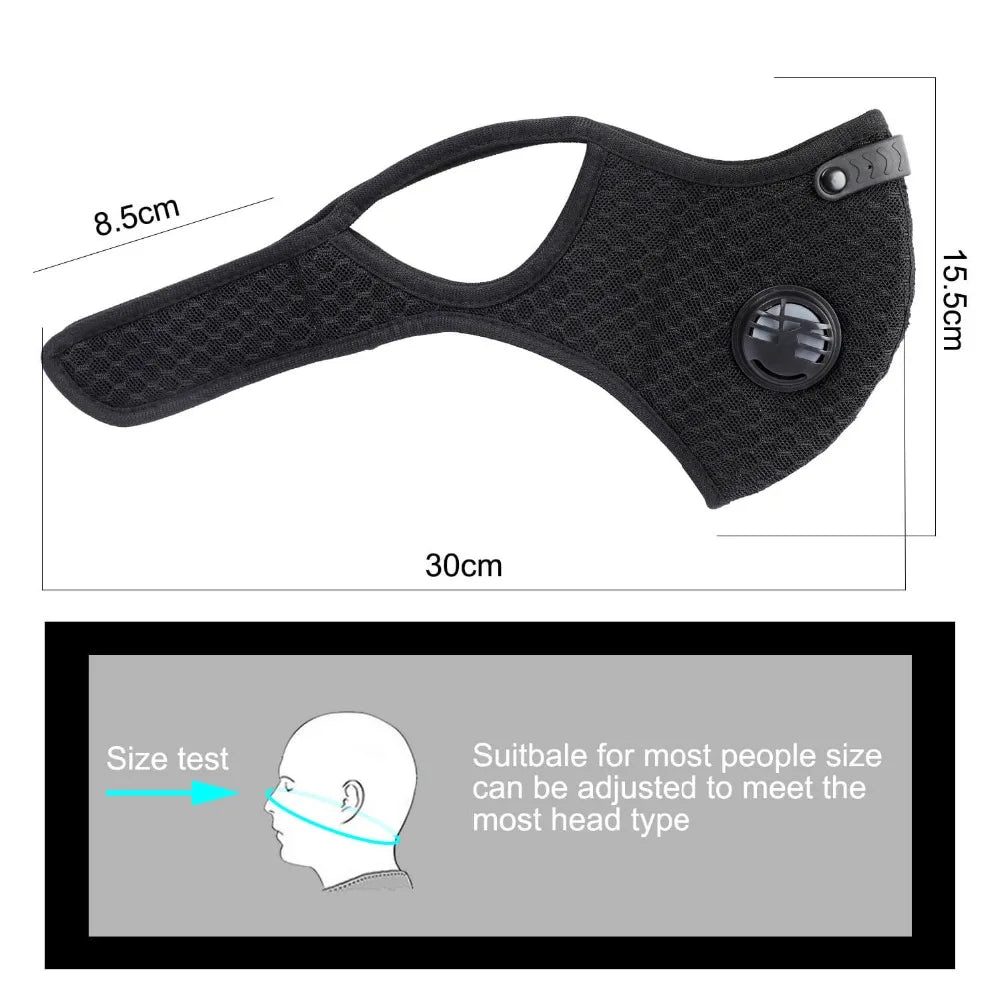 Anti-Pollution Cycling Face Mask with Activated Carbon Filter