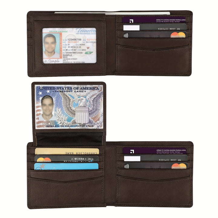 Anti-theft Swiping Texture Multiple Card Slots Three-fold Wallet