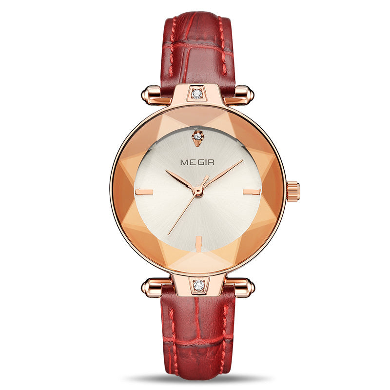 Mirror quartz female watch