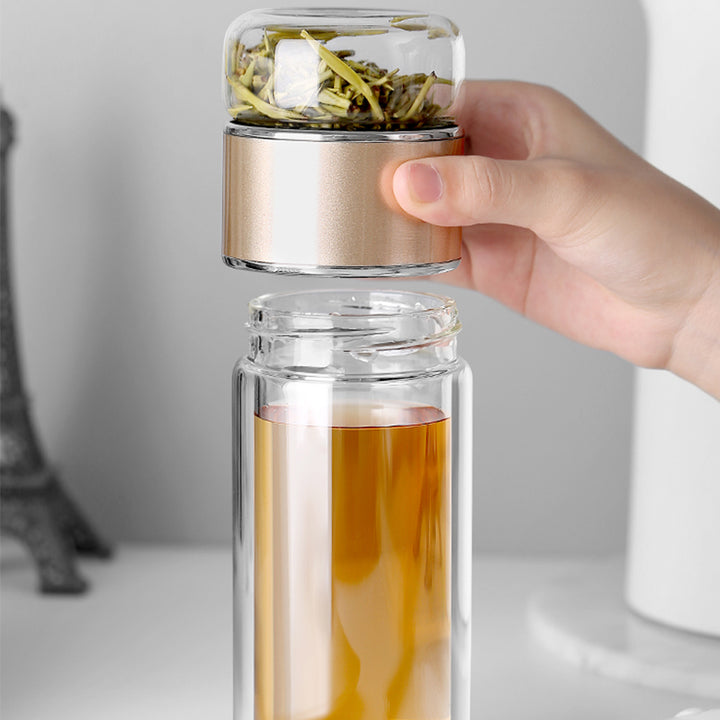 390ML High Borosilicate Glass Tea Infuser Bottle