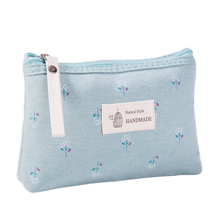 Floral Canvas Cosmetic Bag