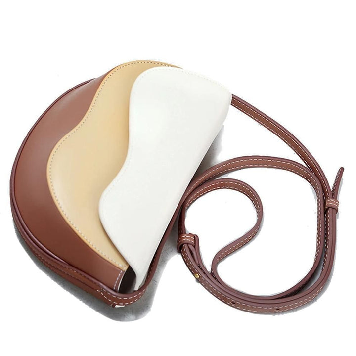 Chic Contrast Color Crossbody Saddle Bag