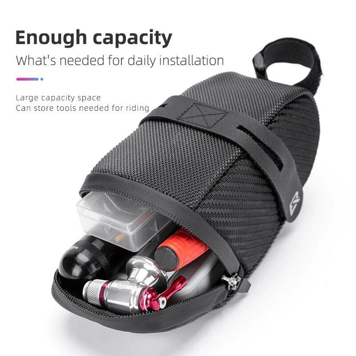 Waterproof Cycling Tail Bag with Reflective Strips and Expandable Capacity