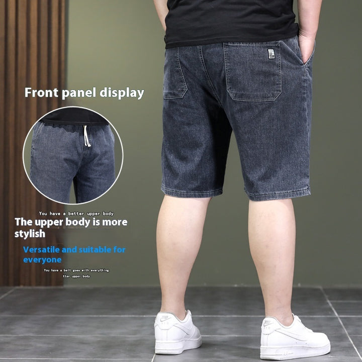 Summer Work Cow Short Oversized Jeans Men's Work Durable Loose Casual