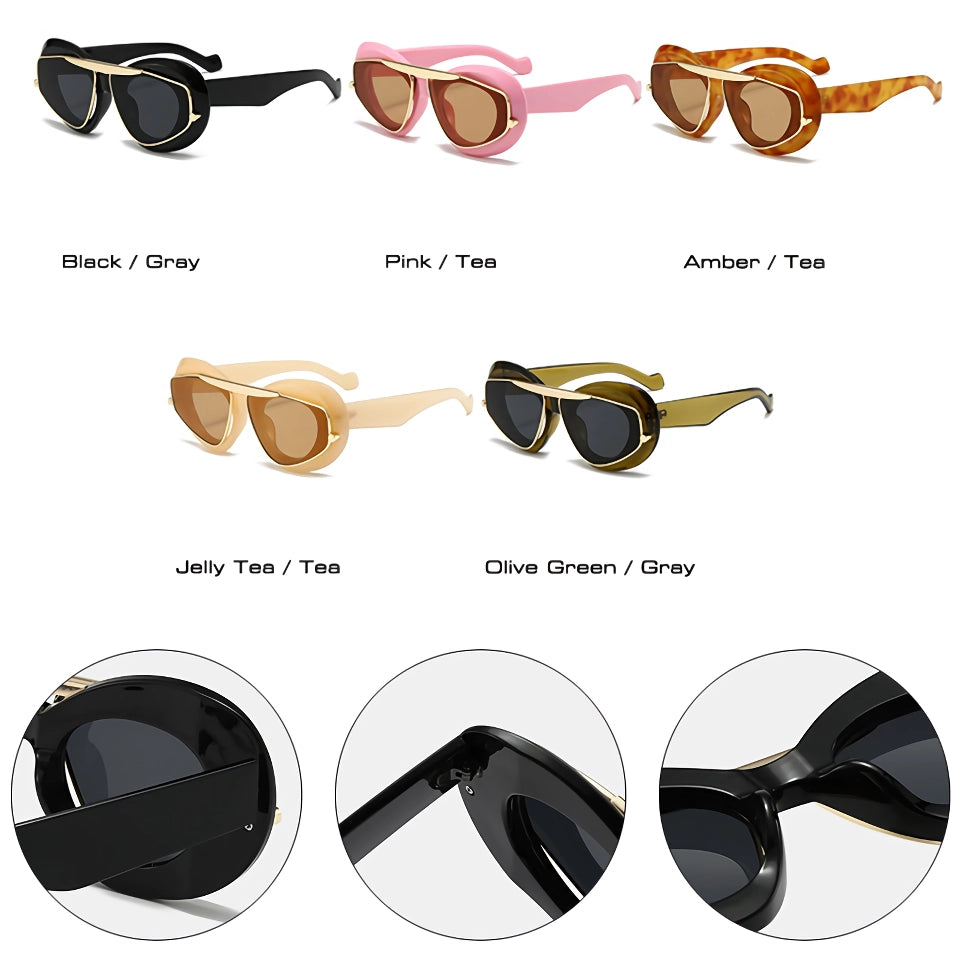 Y2K Cat Eye Oversized Women Fashion Sunglasses