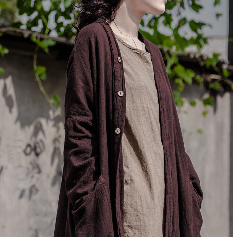 Autumn and Winter Linen Cotton Loose Style Cardigan - Versatile and Artistic