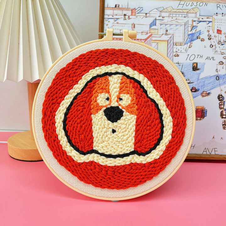 Punch Needle Embroidery Starter Kit with Dog Pattern