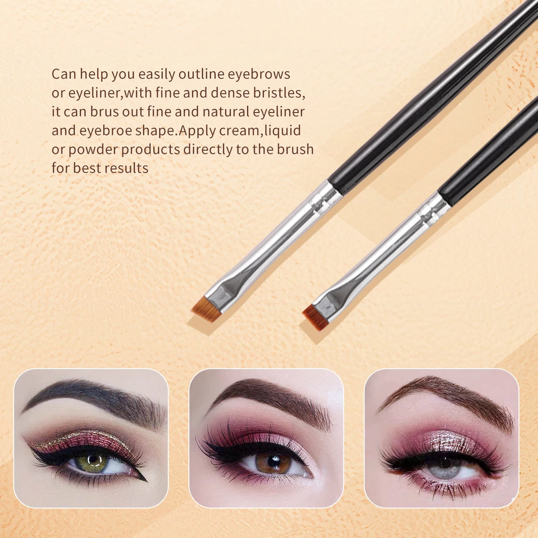 Super Thin Eyeshadow and Eyeliner Makeup Brush Set – 4 Piece Precision Kit