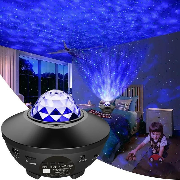 Galaxy & Ocean Wave Projector Night Light with Bluetooth Speaker