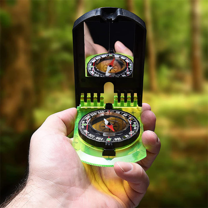 Multifunctional Outdoor Compass with Scale Map Ruler & Mirror