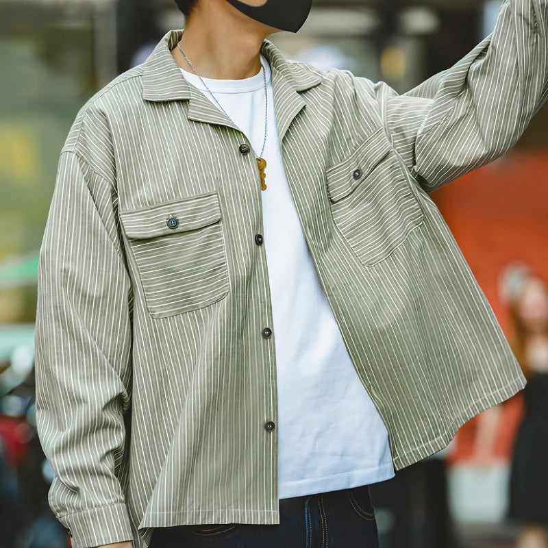 Striped Cuban Collar Shirt