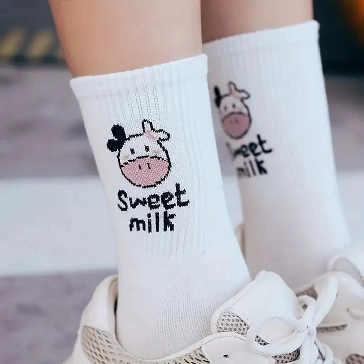 5 Pairs Cute Cartoon Printed Women's Ankle Socks