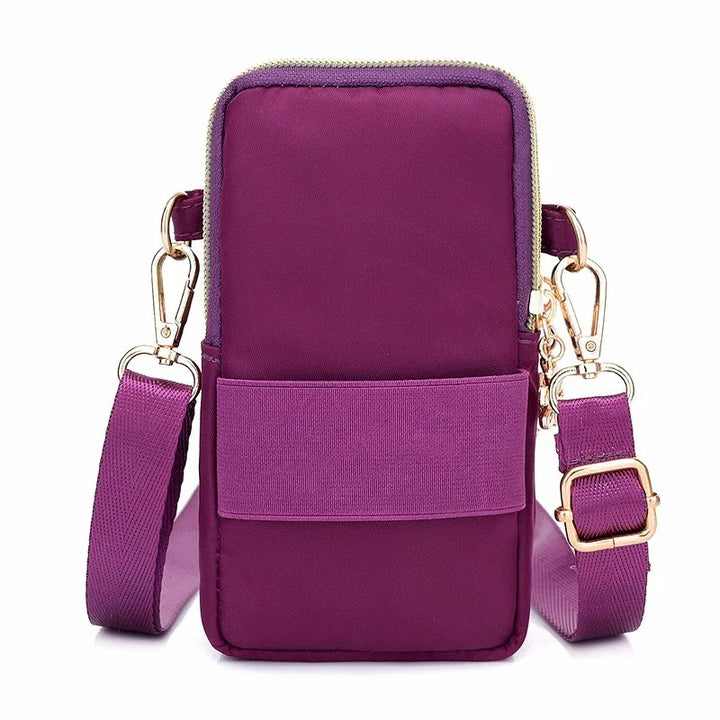 Fashionable Women's Crossbody Phone Bag with Multi-Function Pockets and Headphone Plug