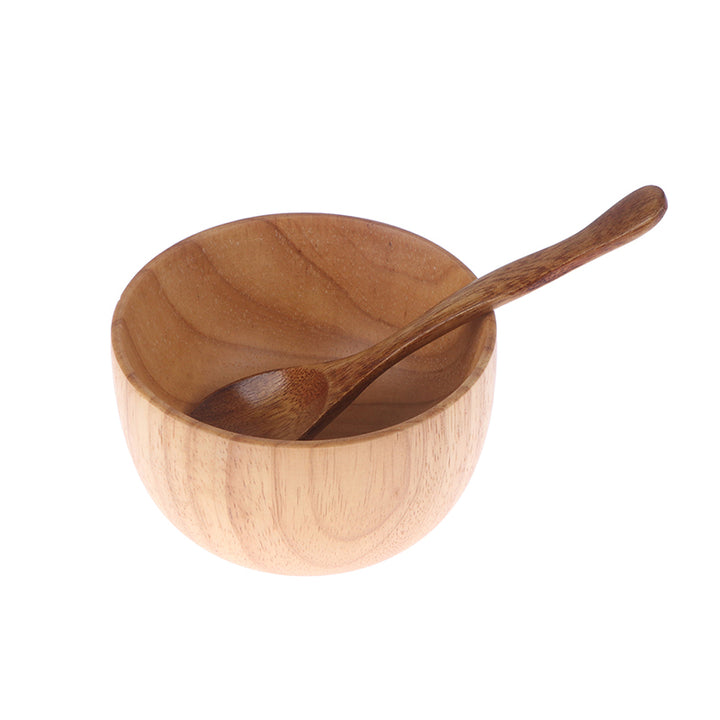 2Pcs Wooden Facial Mask Bowl and Spoon Set