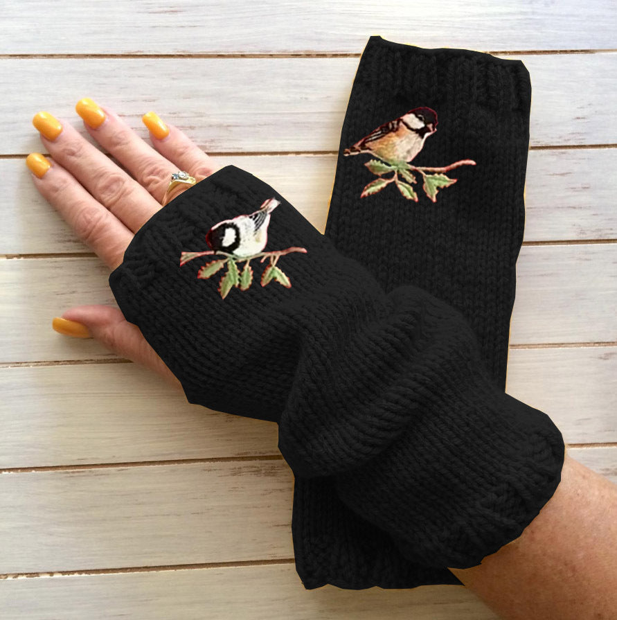 Women's Open Finger Gloves Knitted Warm Half Finger