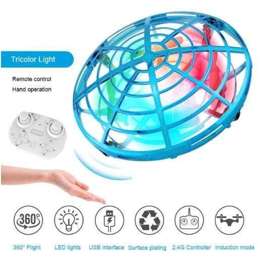 Mini RC UFO Drone With LED Light Gesture Sensing Quadcopter Anti-collision