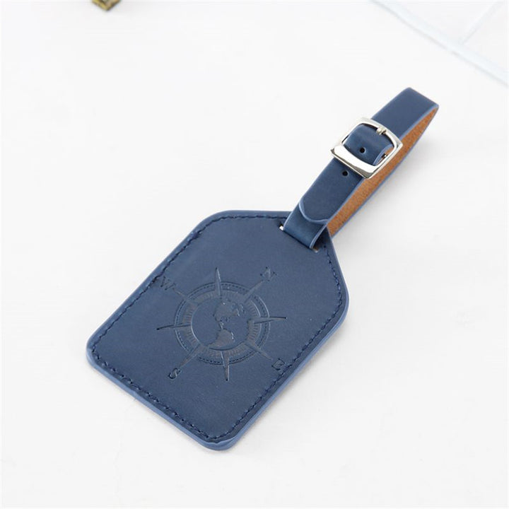 Compass Leather Luggage Tag