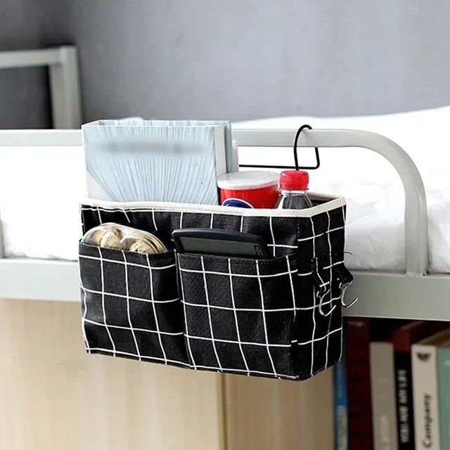 Multi-Purpose Bedside Storage Organizer: Canvas Hanging Pocket for Bedroom Essentials