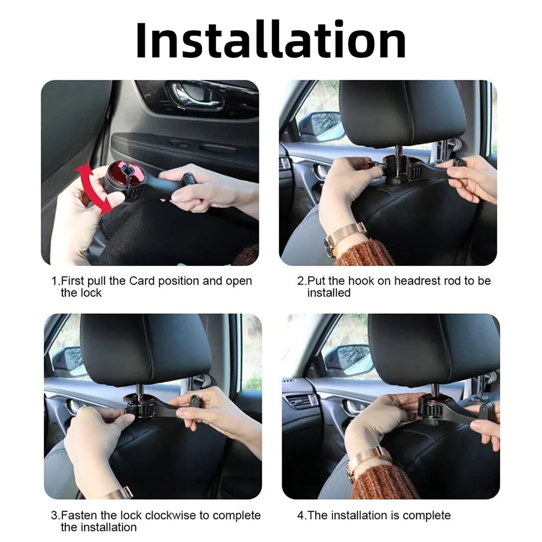 Universal Car Seat Back Phone Holder & Storage Hook