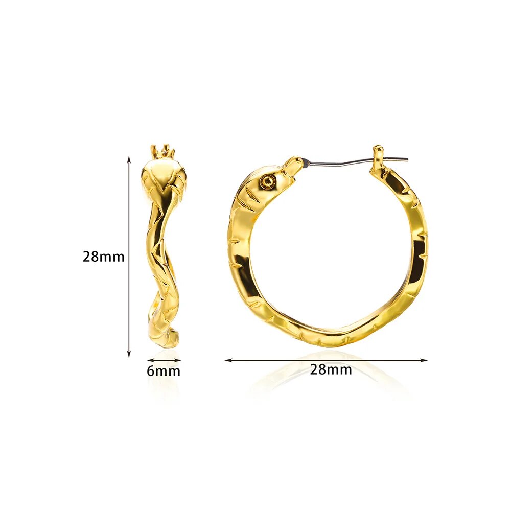 Gold Color Stainless Steel Hoop Earrings