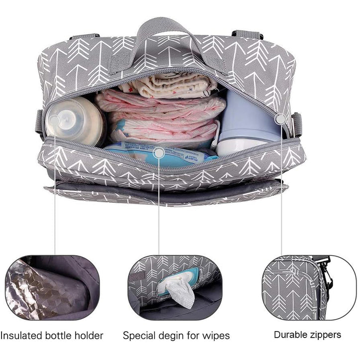 Multifunctional Waterproof Diaper Bag Organizer with Stylish Patterns